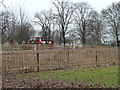 Fenced off bare earth, Densham open space