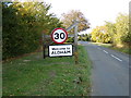 Aldham Village Name sign on Brook Road