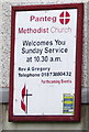 Information board on Panteg Methodist Church, New Inn