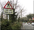 Zebra crossing warning sign, Usk Road, New Inn