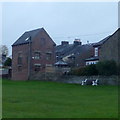 Buildings overlooking Egerton cricket pitch