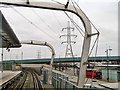 View from rear of Beckton train, Canning Town