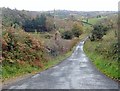 Carrive Road descending East  from the Z-bend