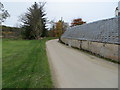 Minor road passing the Mains of Mulben