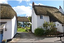 SX6739 : Thatched cottages at Inner Hope, Devon by Derek Voller
