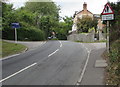 SU1660 : Warning sign - no footway for 120 yards, Marlborough Road, Pewsey by Jaggery