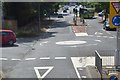 Mini-roundabout on A21