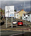 Directions sign at the edge of a major junction in Swansea