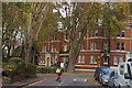 TQ2585 : Green and flats at the corner of West End Lane, West Hampstead by Christopher Hilton