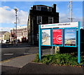 SS9079 : Information board outside Bridgend railway station by Jaggery