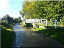 TL4945 : Ford and footbridge across the River Cam or Granta, Hinxton by Humphrey Bolton