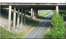 SD6196 : M6 Motorway bridge over the B6257 by JThomas