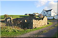 Ruined barn and houses at Harrington Parks beside former mineral railway trackbed