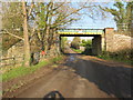 Barnhouse Lane passing under a railway bridge near Long Green