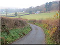 Minor road approaching Hafod-y-cwm