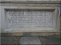 SO9422 : Memorial stone, Cheltenham Town Hall by Philip Halling