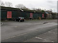 SO3013 : Single-storey buildings in  Abergavenny railway station car park by Jaggery