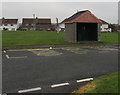 SS8980 : Bus stop and shelter, Heol-y-frenhines, Bridgend by Jaggery