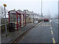 Bus stop and shelter on Over Lane, Rawdon