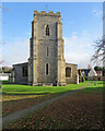 TL3042 : Litlington: St Catherine - tower and churchyard by John Sutton