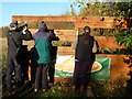 SE8833 : Birdwatchers at a screen, North Cave Wetlands nature reserve by Christine Johnstone