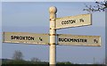 SK8523 : Directions sign at junction by Andrew Tatlow