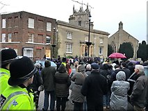 TF4609 : Crowd waiting for the royal visitors in Museum Square, Wisbech by Richard Humphrey