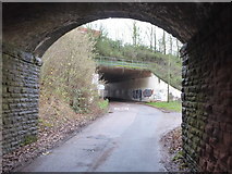 SX9794 : Bridge carrying the M5 over Langaton Lane by Rod Allday
