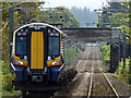 Train leaving Troon station