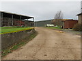 Track through farm buildings at Caverton Mill