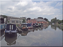 SK4430 : Canal basin and wharves at Shardlow in Derbyshire by Roger  D Kidd