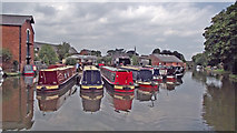 SK4430 : Canal basin and wharves at Shardlow in Derbyshire by Roger  D Kidd