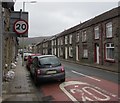 20mph speed limit on the B4223 Maindy Road, Ton Pentre 