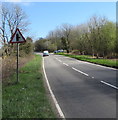 Warning sign - minor road junction ahead, Bishopston