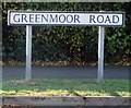 Greenmoor Road sign at junction with Aldridge Road