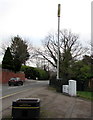 Orange telecoms mast and cabinets, Lodge Road, Caerleon