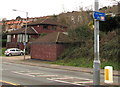 Cycle route direction sign in Caerleon 3 miles from Newport city centre