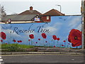 Close up of the WWI memorial mural, Taunton