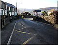 Zigzag markings on Bridge Road, Cwmbach