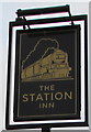 Station Inn name sign, Nantgarw Road, Caerphilly