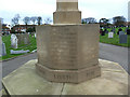 War memorial in Whitby cemetery (detail)