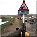 ST1586 : Cycle Route 4 direction sign alongside Castle Street, Caerphilly by Jaggery