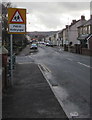 Warning sign - Patrol/Hebryngwr, Church Street, Bedwas