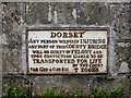 Old Bridge Marker on Longbridge over River Yarty, Stockland Parish