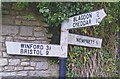 Old Direction Sign - Signpost by Yewtree Batch, Butcombe Parish