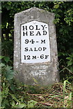 SJ3425 : Old Milestone by the former A5, Holyhead Road, West Felton Parish by A Reade/J Higgins