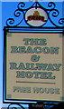 The Beacon & Railway Hotel name sign, Haresfield