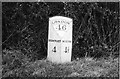 Old Milepost by the former A5130, Fen Farm, Broughton Parish