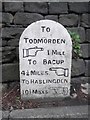 Old Milestone by the A681, Bacup Road, Gauxholme