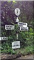 Old Direction Sign - Signpost by Church Lane, Plummers Plain